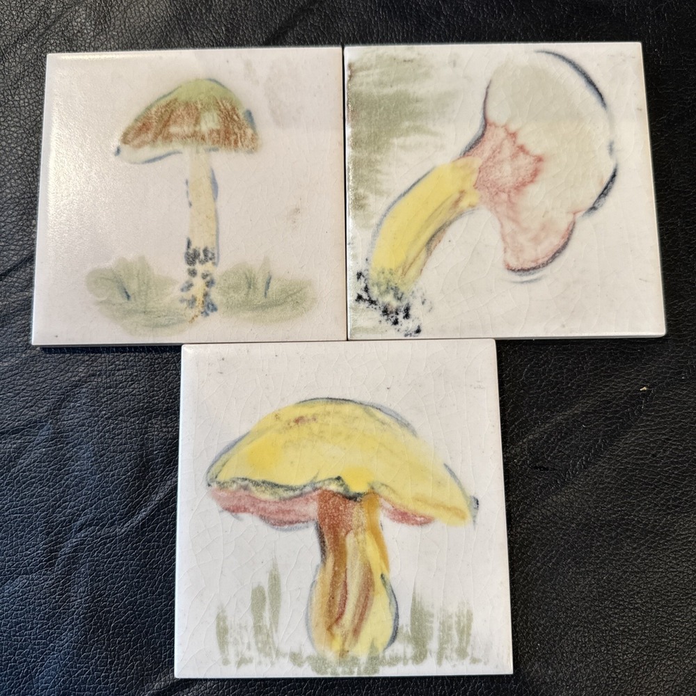 Vintage Hand Painted Tiles. Painted In Maine. Tile Made In England. RARE HTF